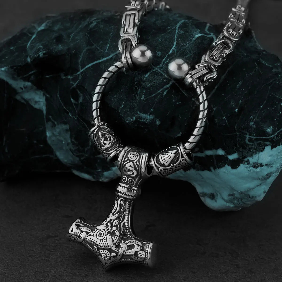 FZ Stainless Steel Thor's Hammer Nordic Viking Necklace DSers