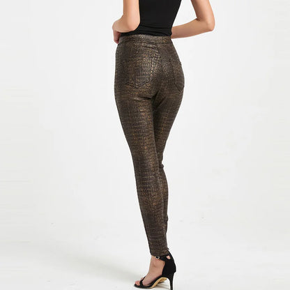 FZ Women's Crocodile Pattern High Waist Push Up Pants - FZwear