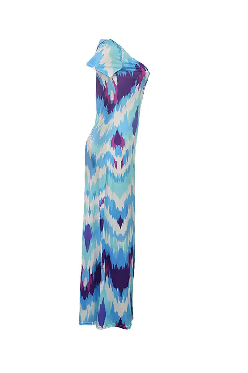 FZ Women's Bohemian Tie-dye Summer Printed Floor Length Sun Dress - FZwear