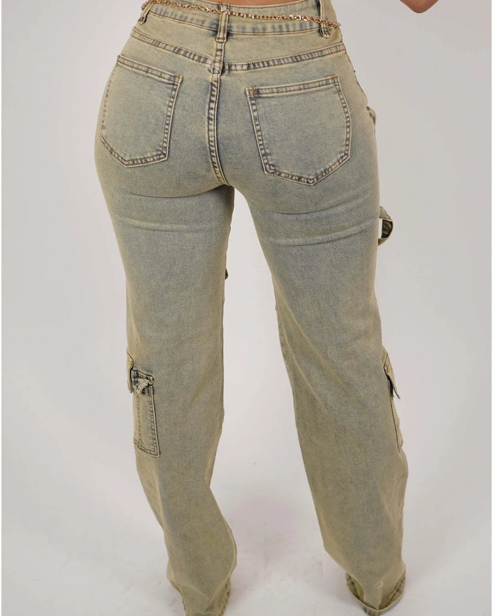 FZ Women's Retro Denim High Waisted Button Zipper Pants - FZwear