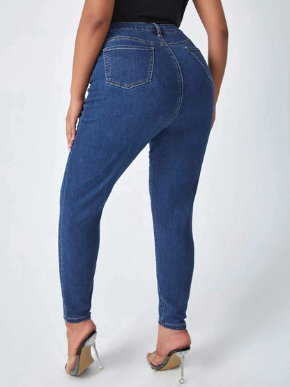 Plus Size Jeans for Women High Rise Stretchy Women Jeans Curvy 200kgs Jeans Full Length Skinny Denim Pencil Pants for Mom FZwear