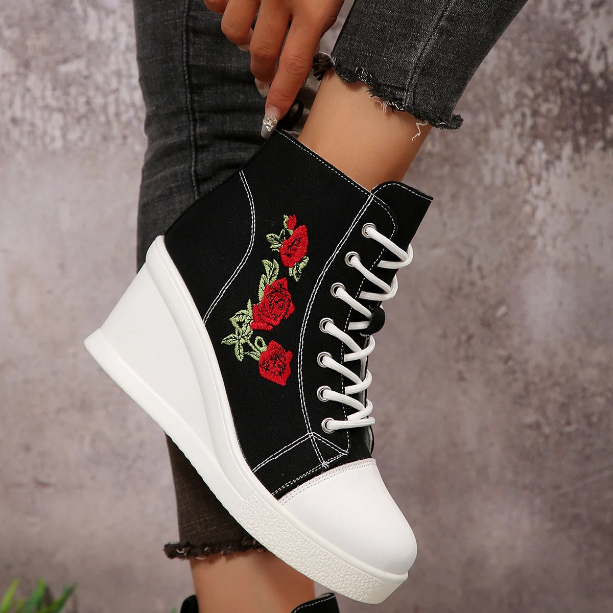 FZ Women's High Top Wedge Fashion Platform Shoes