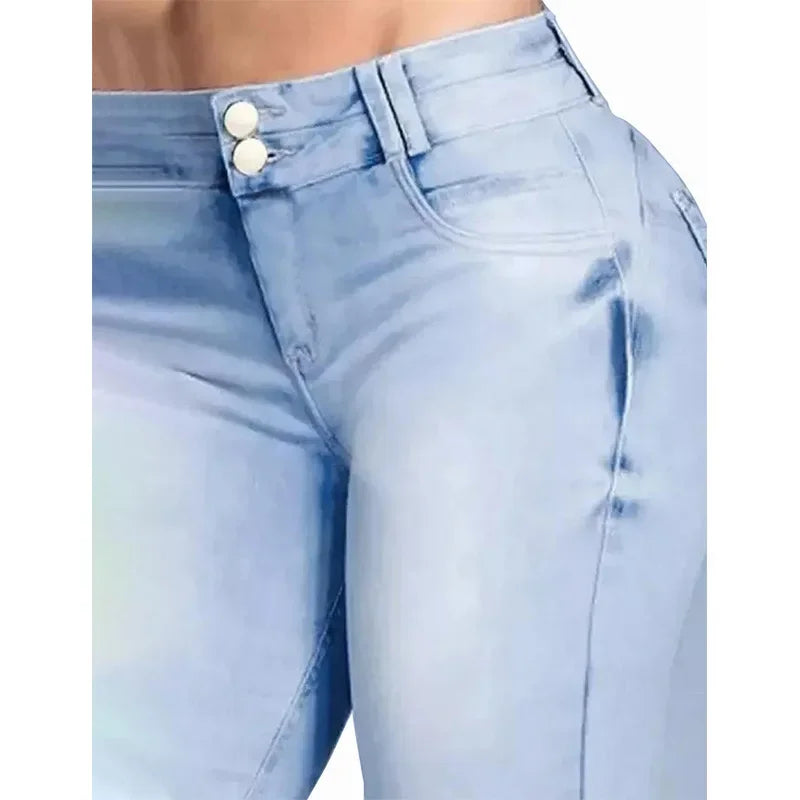 FZ Women's High Waist Denim Flare Pants Vintage Long Pants - FZwear