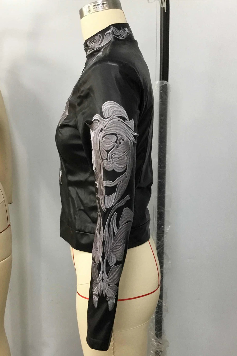 FZ Women's PU Leather Zipper-up Gothic Punk Retro Top