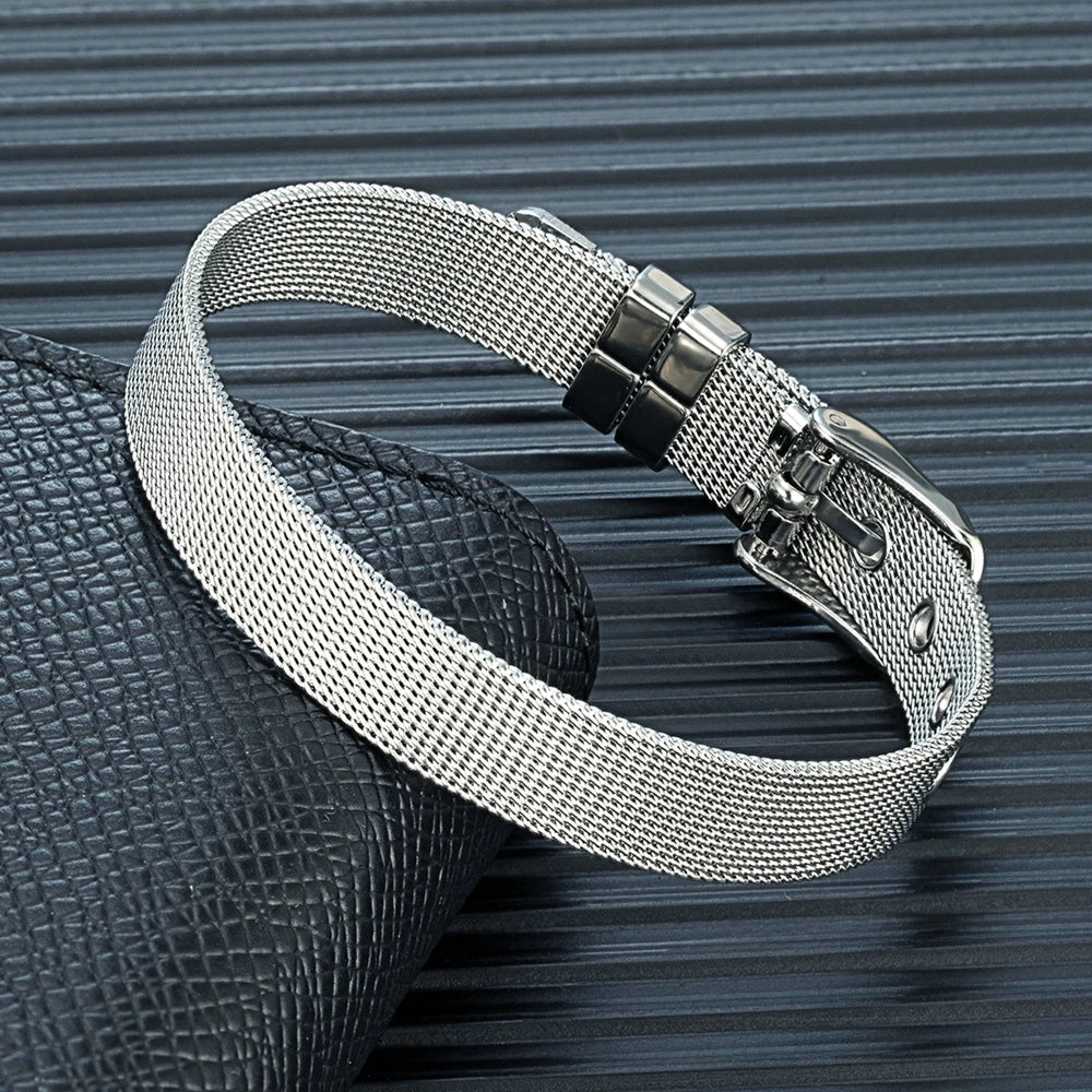 FZ Simple Style 10mm Stainless Steel Mesh Bracelet