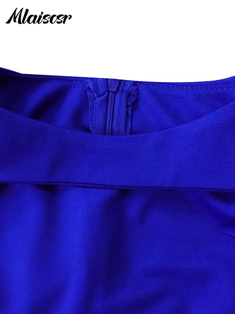 FZ Women's Ruffles Wrap Hip O Neck Short Sleeve Pencil Evening Dress