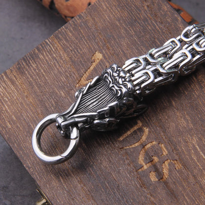 Never Fade Men Celtic Wolf Necklaces Viking Vegvisir Amulet Hammer Pendant Norse Runes Anchor Stainless Steel King Chain Jewelry FZwear