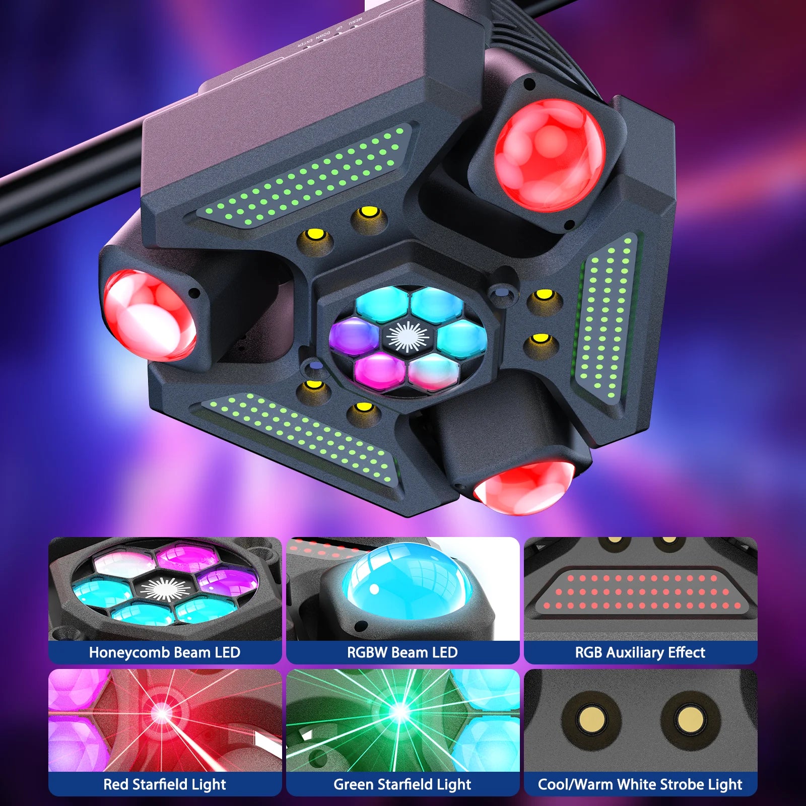 FZ 180W RGBW 3-Arm Moving Head Projection Stage Lighting
