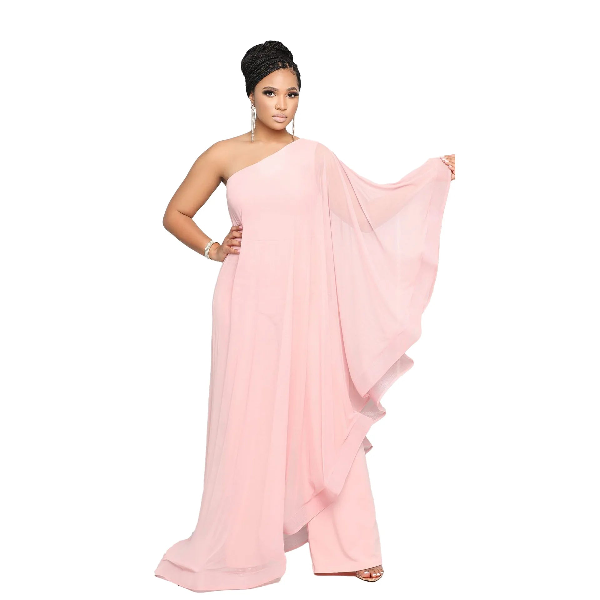 FZ Women's One Shoulder Solid Aysmmetric Jumpsuit