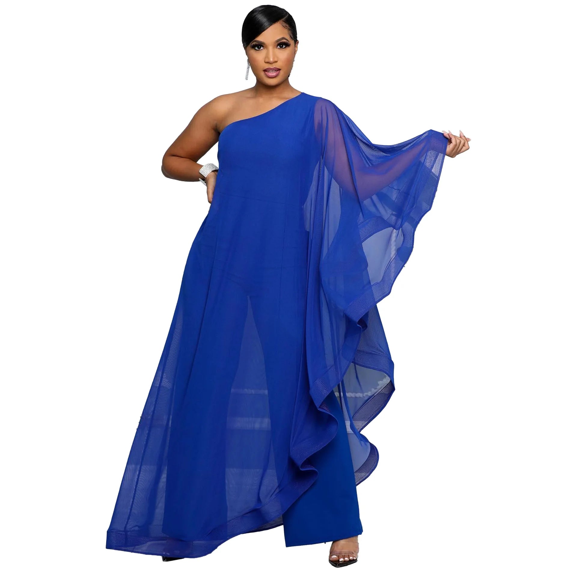 FZ Women's One Shoulder Solid Aysmmetric Jumpsuit