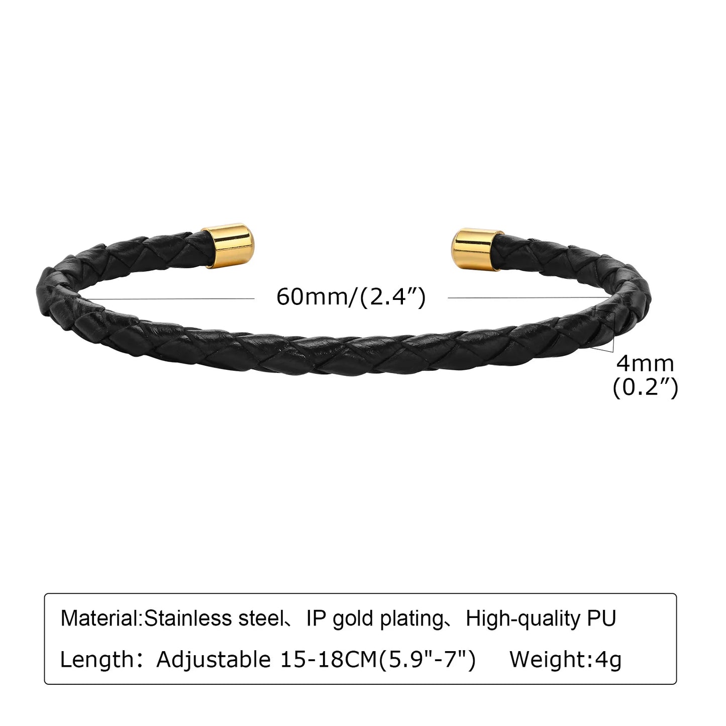 FZ Fashion Leather Black and White Thin Rope Chain Bracelets - FZwear