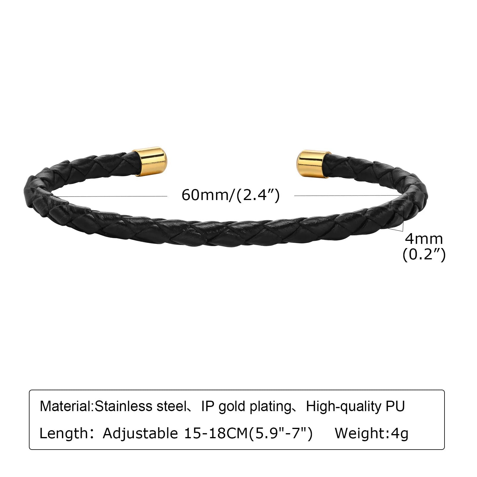 FZ Fashion Leather Black and White Thin Rope Chain Bracelets - FZwear