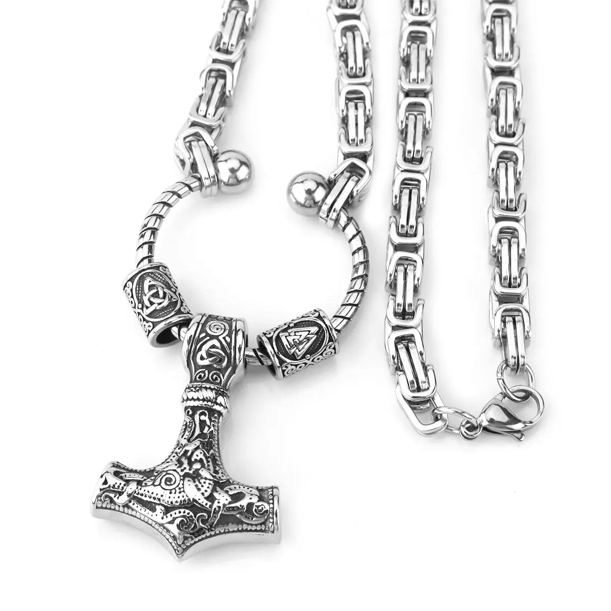 FZ Stainless Steel Thor's Hammer Nordic Viking Necklace DSers