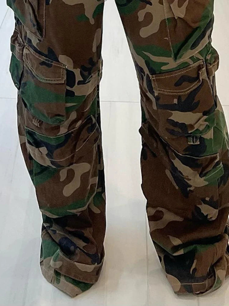 FZ Women's High Waist Spliced Pockets Full Length Cargo Pants DSers