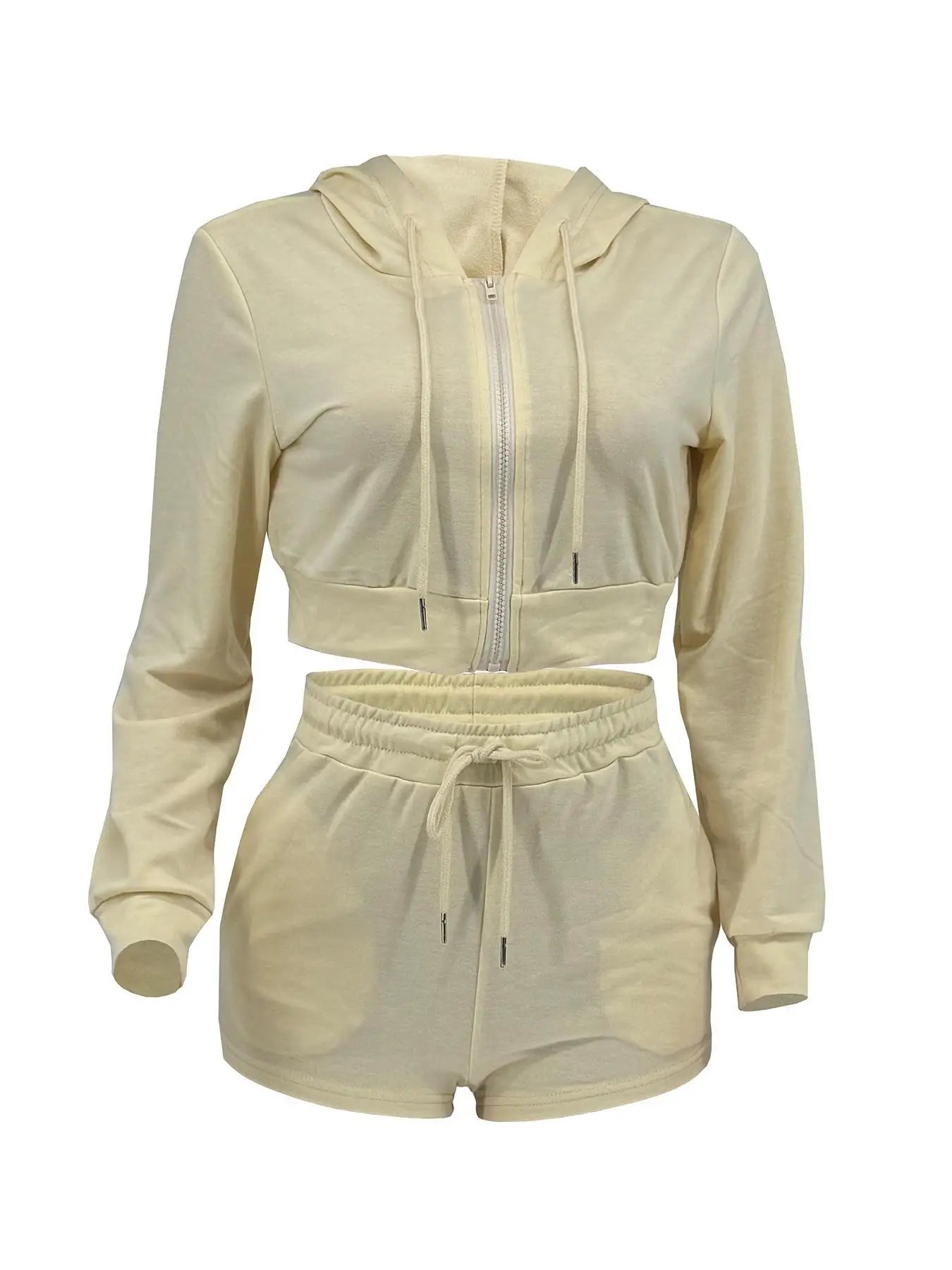 FZ Women's Long Sleeve Streetwear 2 Piece Shorts Suit