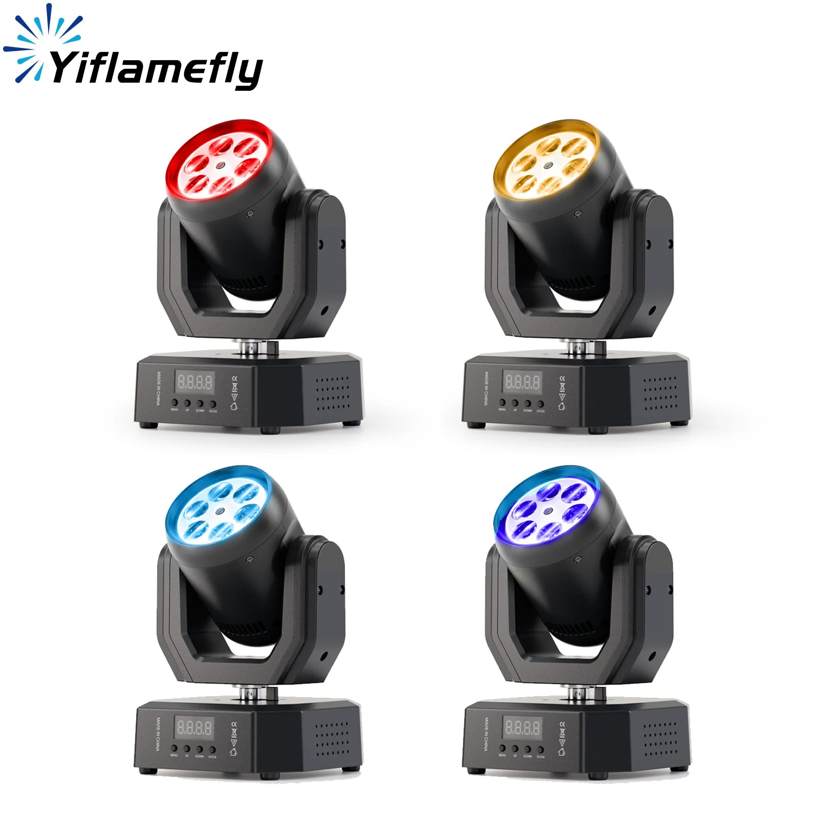 FZ 1/2/4Pcs Mini 50W Bee Eye Moving Head  LED Rotating DMX Stage Lighting