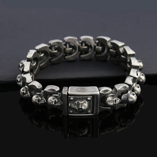 FZ Stainless Steel fDomineering Hip Hop Style Skull Bracelet DSers