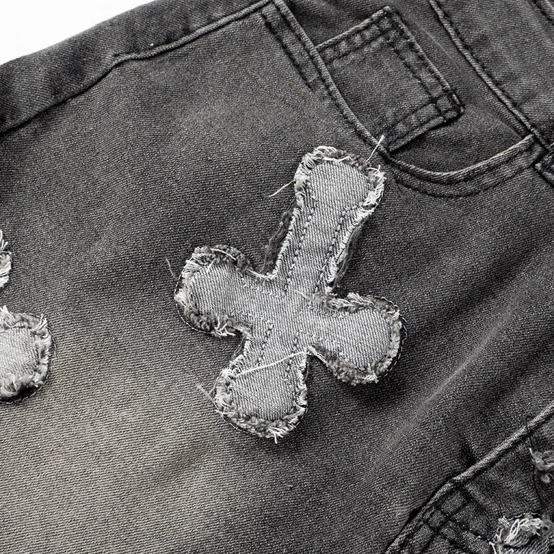 FZ Women's Tassel Cross Embroidery Two Piece Grommet Lace Mini Skirts Suit