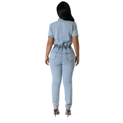 FZ Women's Spring Style Slim Pencil Denim Jumpsuit