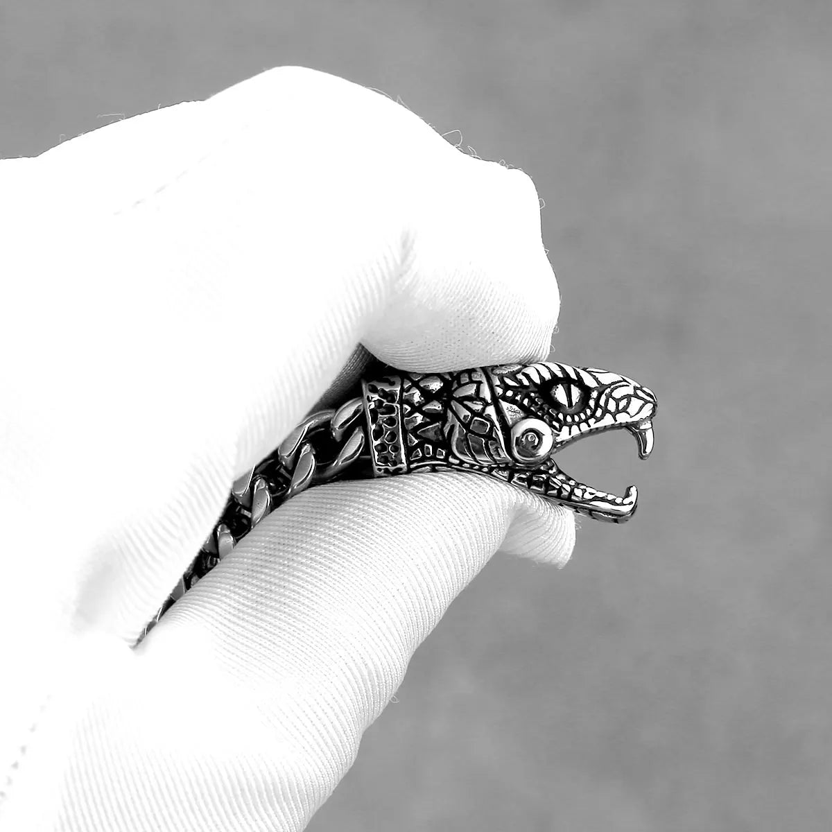 FZ Viking Snake Head Street Culture Punk Stainless Steel Bracelet - FZwear