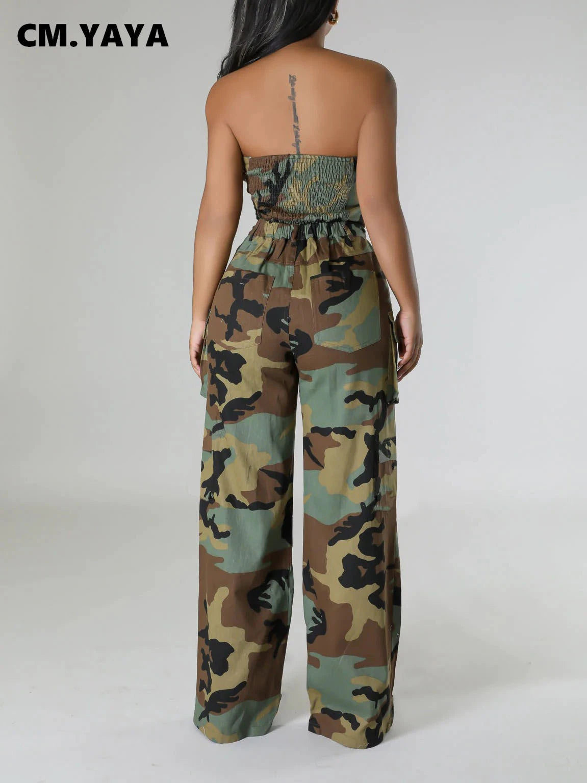 FZ Women's Camouflage Wide Leg 2 Piece Pants Suit - FZwear
