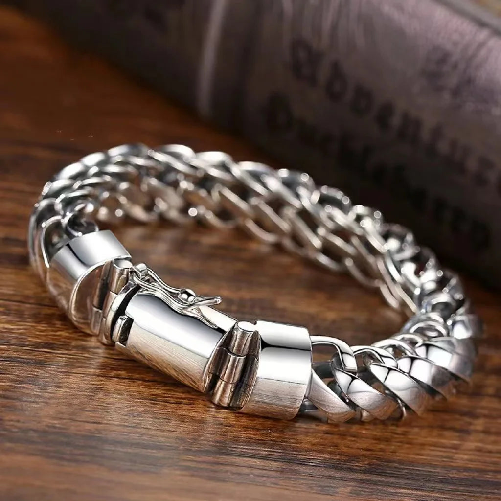 Vintage Punk Brass Copper Alloy Hero Chain Bracelet for Male Birthday Hip Hop Party Jewelry Accessories Free Shipping FZwear