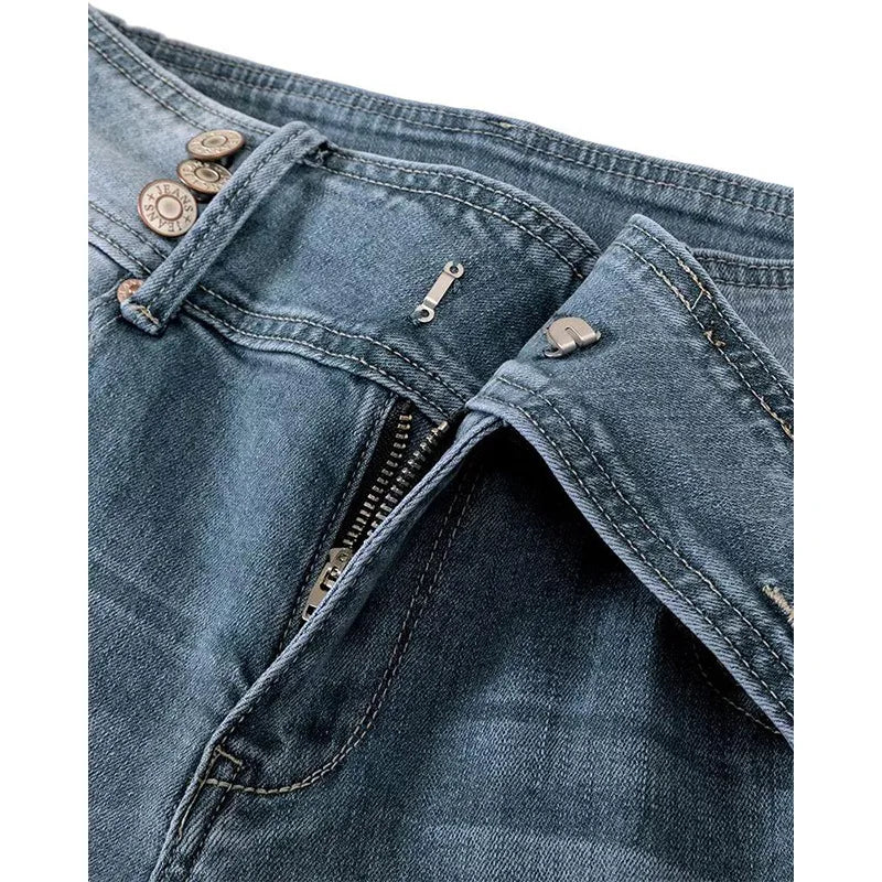 FZ Women's Vintage Middle Waist Slight Flare  High Waist Denim Pants - FZwear