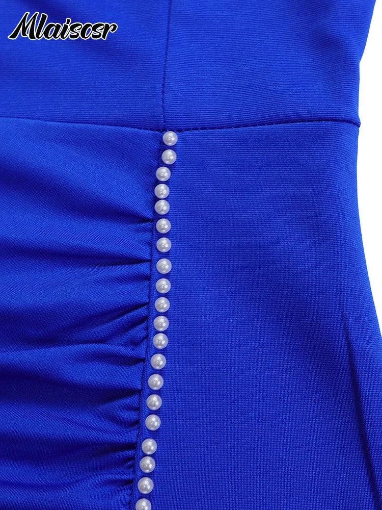 FZ Women's Short Sleeve Beading African Midi Dress