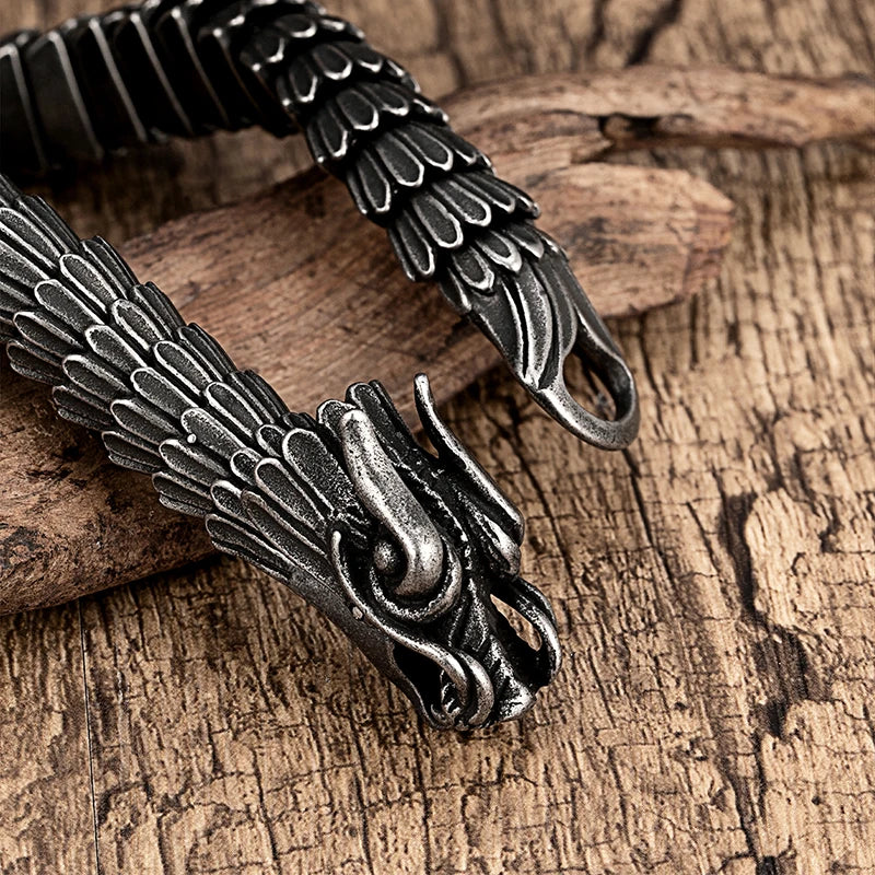FZ Trendy Dragon Scale Pattern Domineering Retro Stainless Steel Bracelet - FZwear