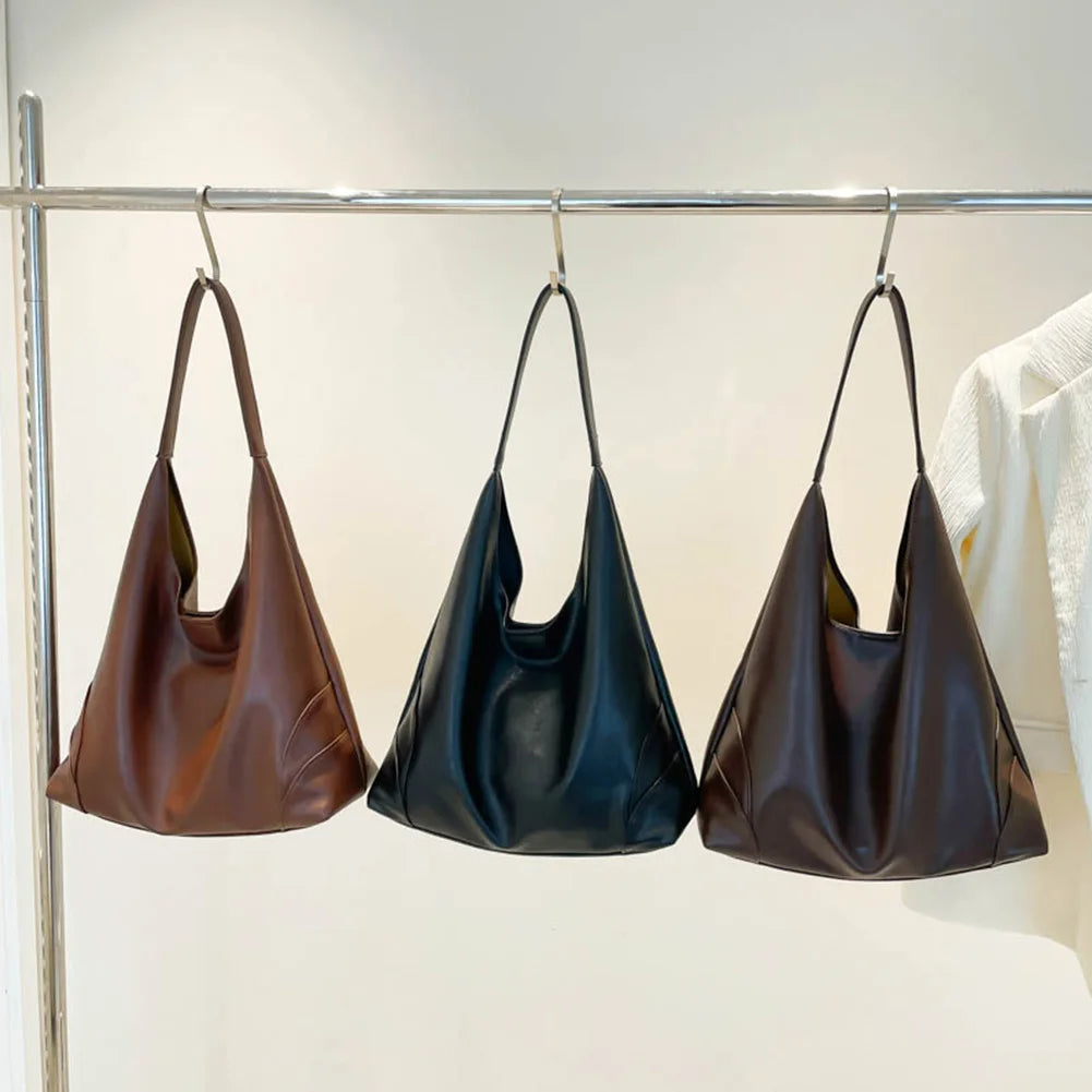 FZ Women's PU Leather Slouchy Adjustable Strap Shoulder Hobo Handbag