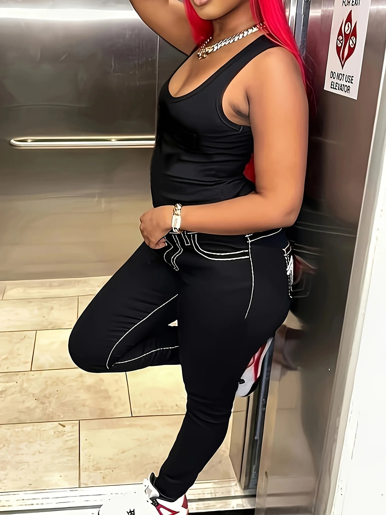 FZ Women's Plus Size High-Elastic 3D Street Style, Denim Pants