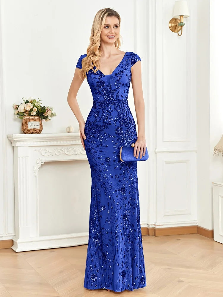 FZ Women's Mermaid Sequins Cocktail Evening Dress