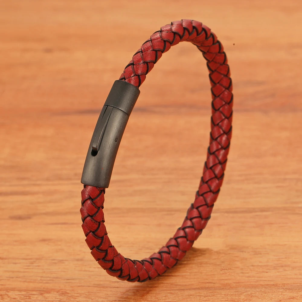 FZ Multi-color Genuine Leather Stainless Steel Bracelet - FZwear