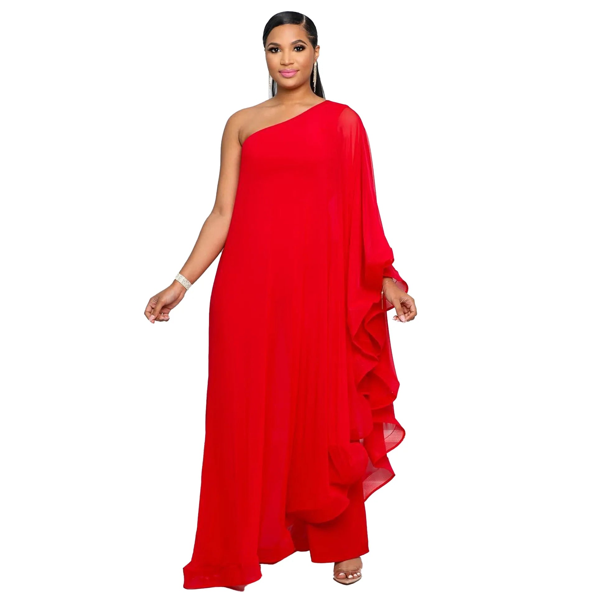 FZ Women's One Shoulder Solid Aysmmetric Jumpsuit