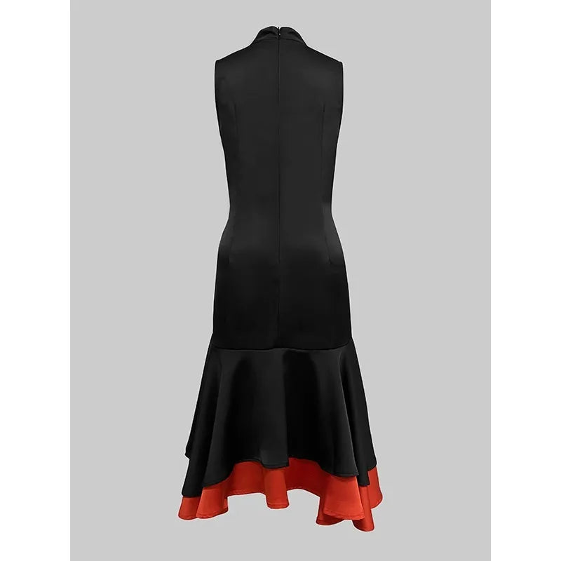 FZ Women's Spliced  A-line O Neck Mermaid Dress