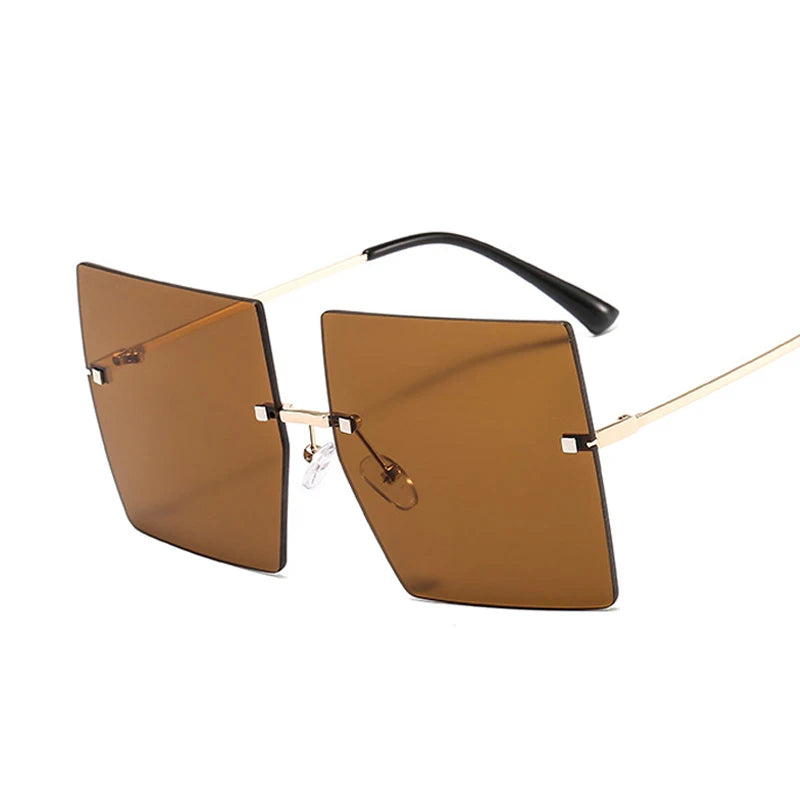 FZ Luxury Oversized Rimless Vintage Square Sunglasses - FZwear