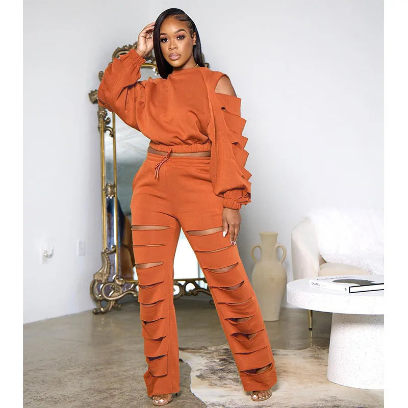 FZ Women's Energetic Suitable SexyShinny Chic Slim Two Piece Pants Suit - FZwear