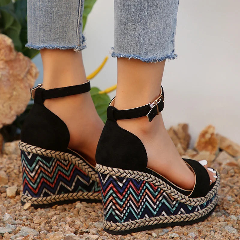 FZ Women's Ankle Strap Wedge High Heels Platform Sandals - FZwear