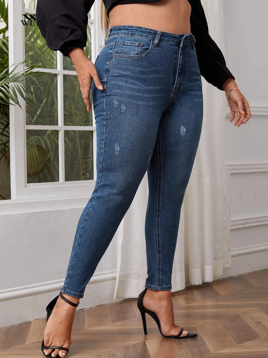 plus size skinny jeans for women full length high waist stretchy pencil women jeans autumn legging stretchy washing 100kgs jeans FZwear