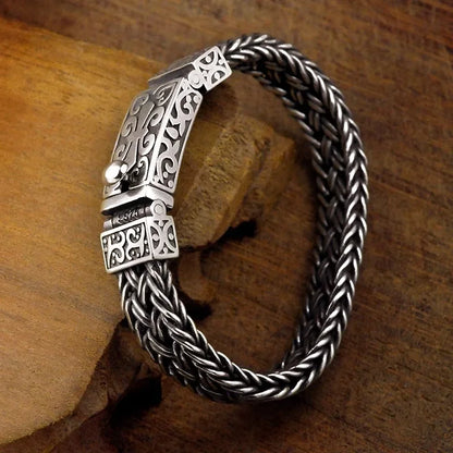 FZ Silver Color Charm Eternal Vine Wide Woven-Chain Bracelet - FZwear