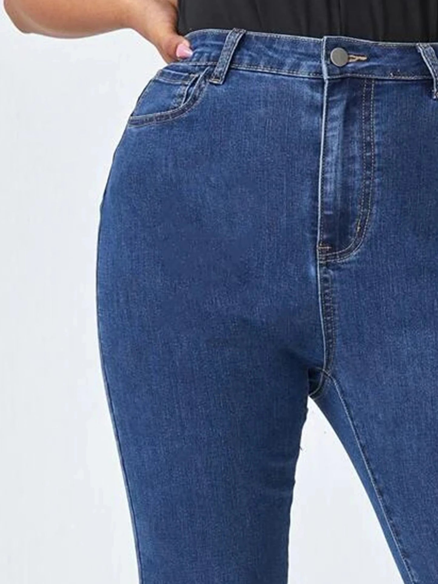 Plus Size Jeans for Women High Rise Stretchy Women Jeans Curvy 200kgs Jeans Full Length Skinny Denim Pencil Pants for Mom FZwear