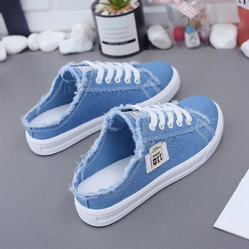 FZ Women's Canvas Low Top Lace-Up Denim Sneakers
