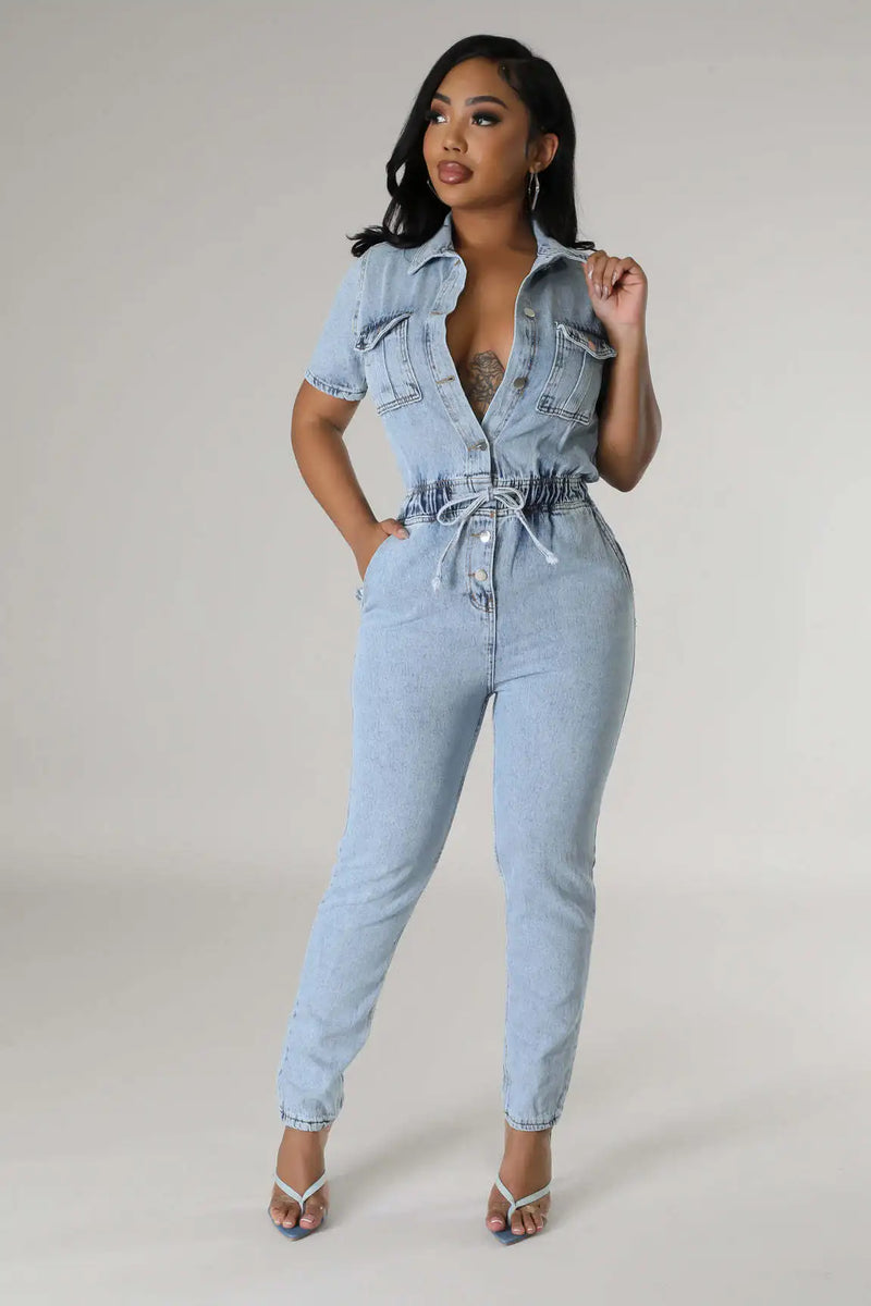 FZ Women's Spring Style Slim Pencil Denim Jumpsuit - FZwear