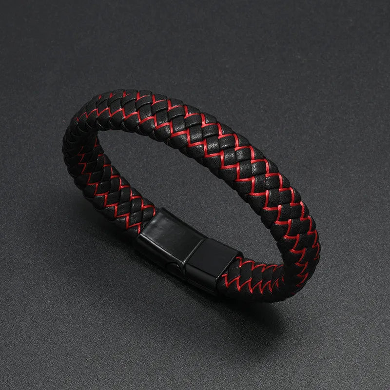 FZ High Quality Luxury Multilayer Braided Black Genuine Leather Bracelets - FZwear