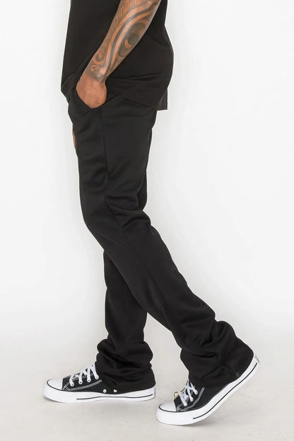 Solid Flare Stacked Track Pants CCWHOLESALECLOTHING