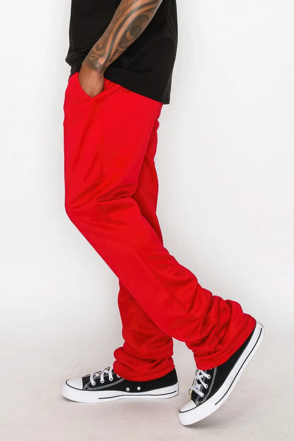 Solid Flare Stacked Track Pants CCWHOLESALECLOTHING