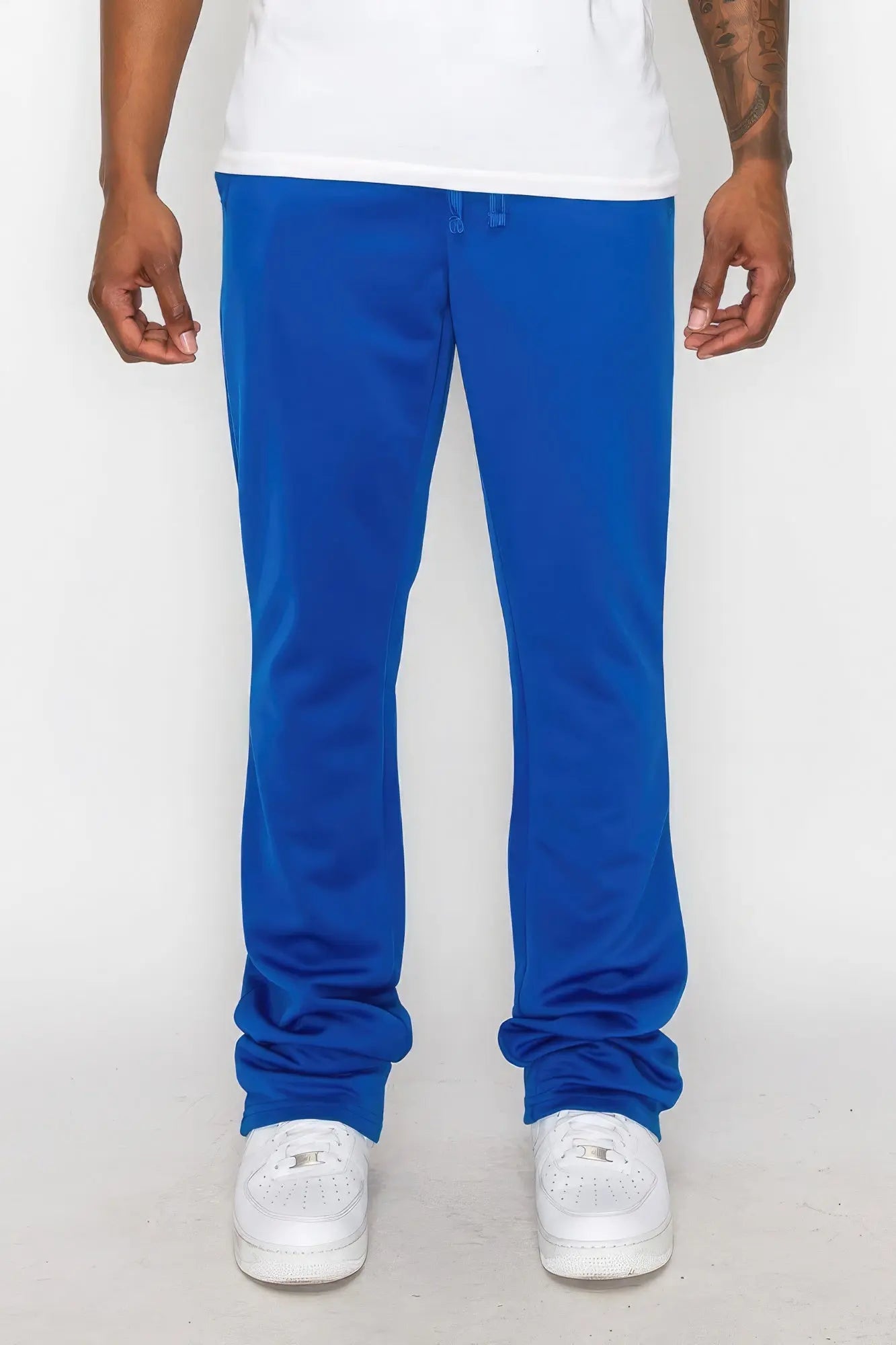 Solid Flare Stacked Track Pants CCWHOLESALECLOTHING