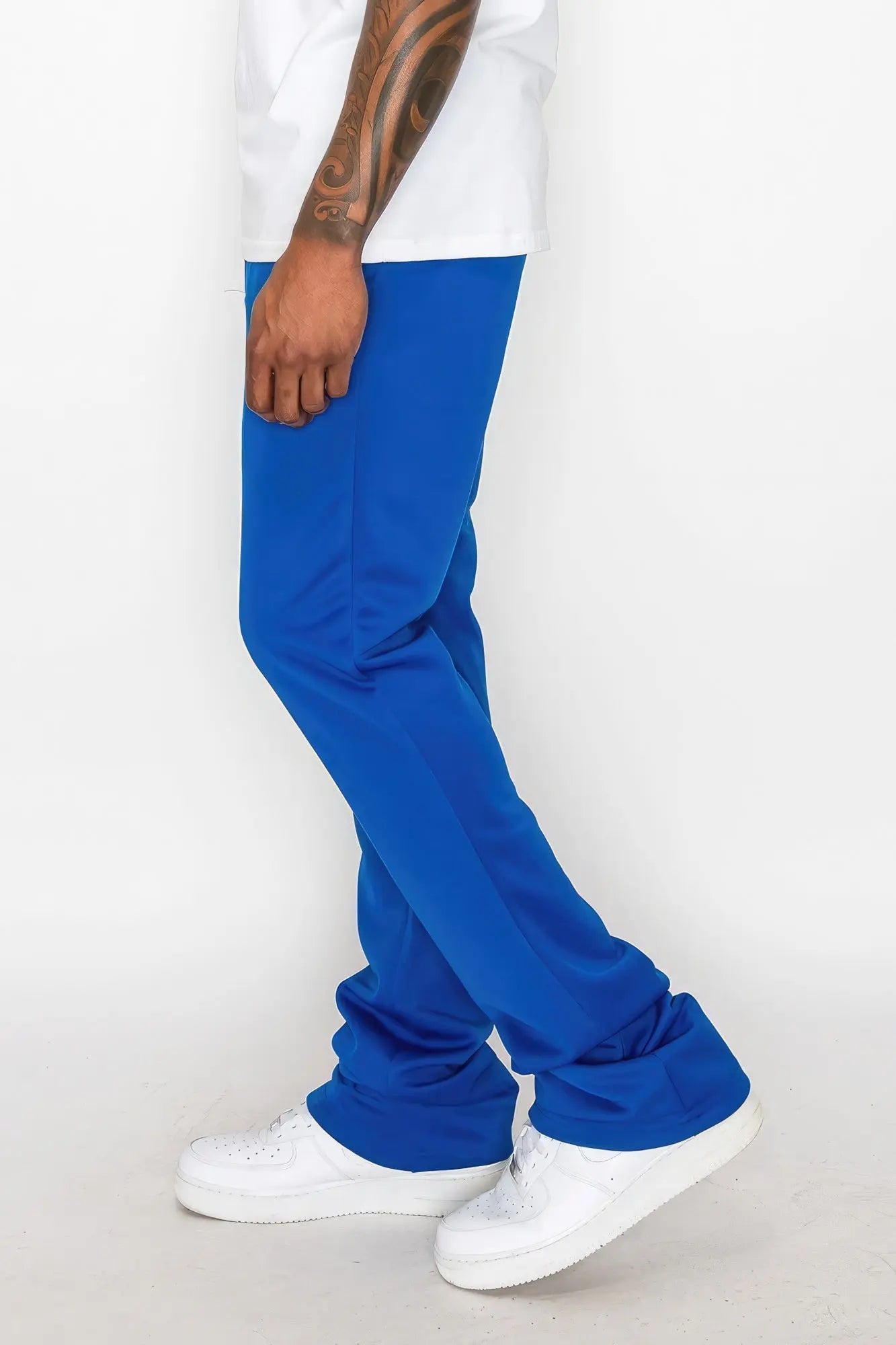 Solid Flare Stacked Track Pants CCWHOLESALECLOTHING