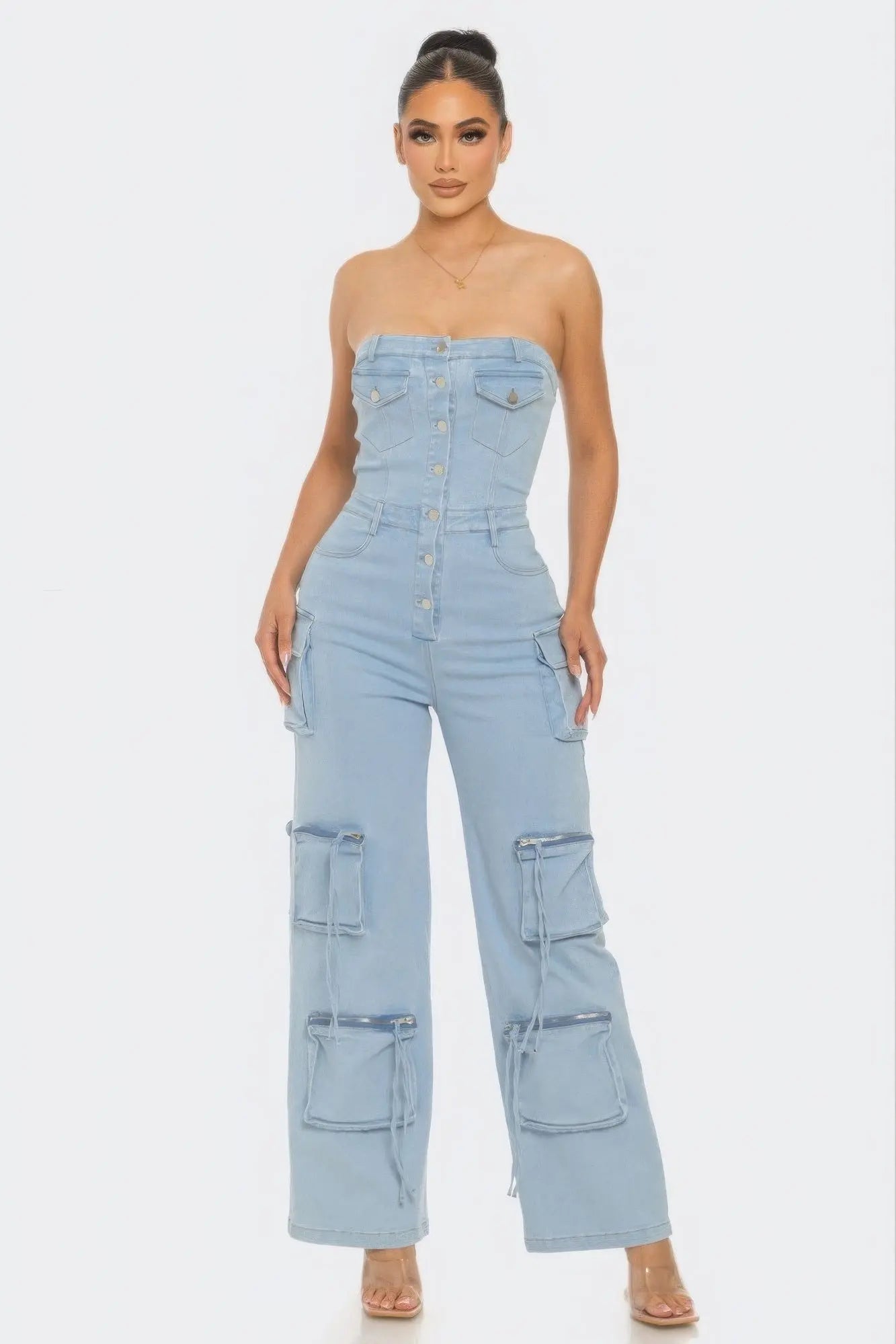 Stretch Denim Jumpsuit CCWHOLESALECLOTHING