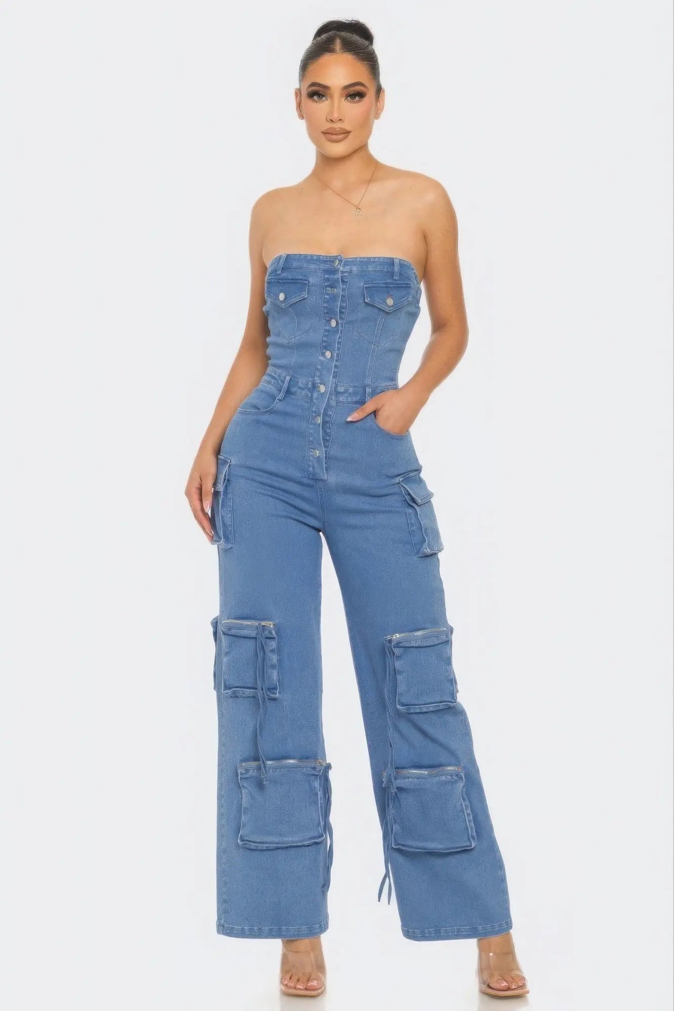 Stretch Denim Jumpsuit CCWHOLESALECLOTHING